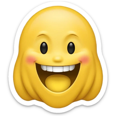 Emojis qui rigole fusionné avec l’emojis fantôme 👻 sticker