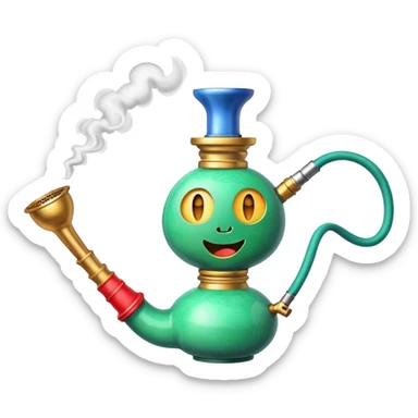 Emoji smoking hookah sticker