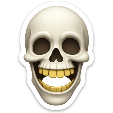 Skeleton laughing sticker