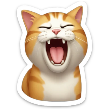 Yawning cat sticker