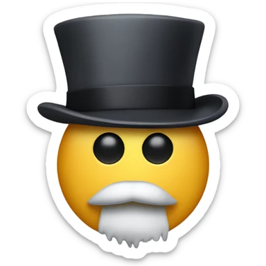 Minimalist icon of a slack chatbot with a top hat and monocle sticker