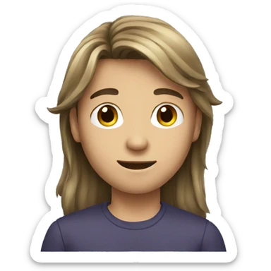 Long hair teenager boy sticker