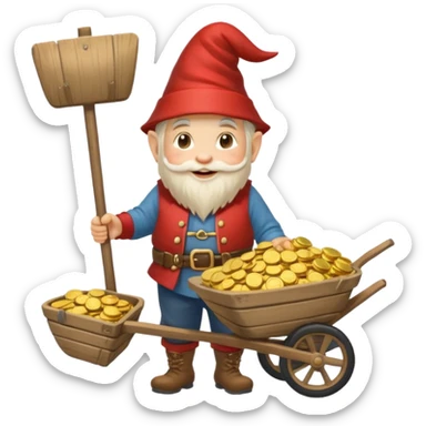 gnome with wheelbarrow sticker