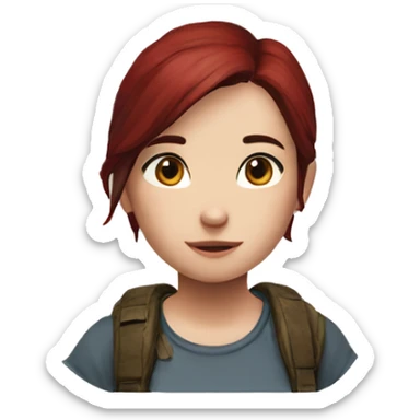 Ellie the last of us red t-shirt sticker