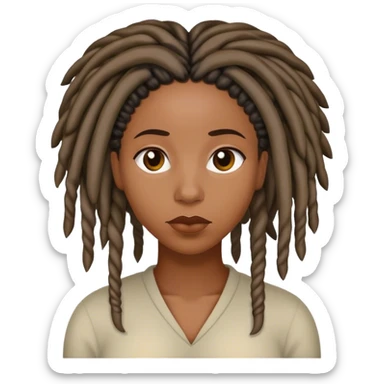 Black woman with locs attentive sticker