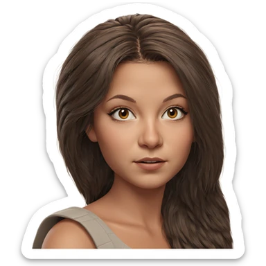 brown haired girl portrait sticker