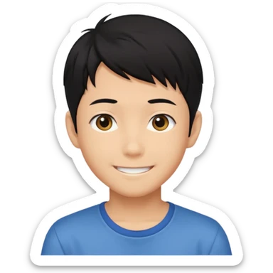 Anime style asian boy head sticker