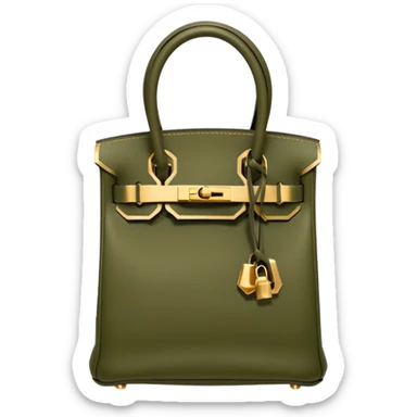 hermes birkin olive color bag sticker