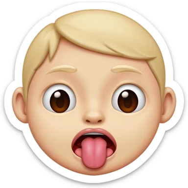 Use 😜 and put✌️on the tongue sticker