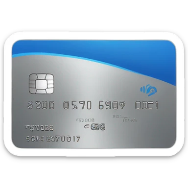 blue and grey credit card sticker