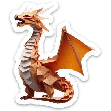 Charred flaming fiery Beige Origami dragon made of newspapers on fire letters on fire burnt paper surrounded by fairy lights swirls covered in dried flowers bokeh floral flowers fire flames sticker