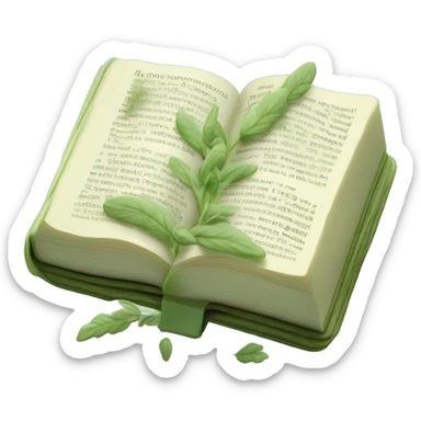 Open Light Sage green holy Bible with a light coloured gardens coming from the sides of the Bible  sticker