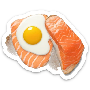 Breakfast buckwheat with salmon plate  sticker