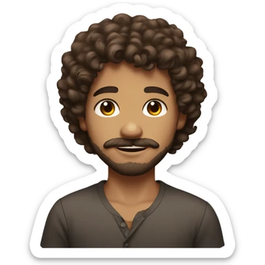Boy with down brown medium length curly hair and a beard and mustache and the prettiest brown eyes you’ve ever seen  sticker