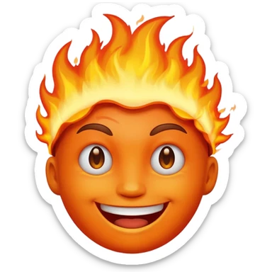 Make it look like a normal emoji just with burning head🙂🔥 sticker