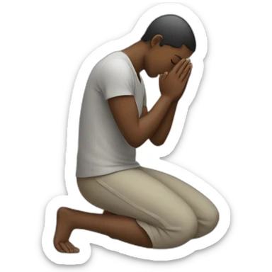 a person praying on one knee sticker