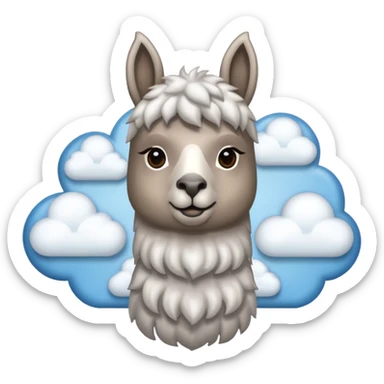 cloud patterned lama sticker