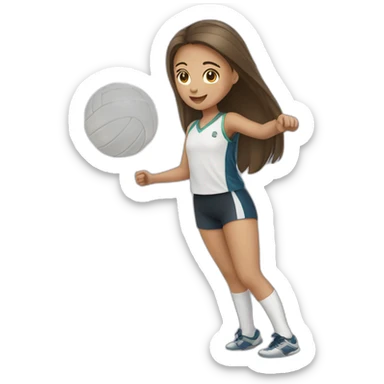 girl playing voleibol sticker
