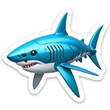 glitter mech shark cian cyberpunk sticker