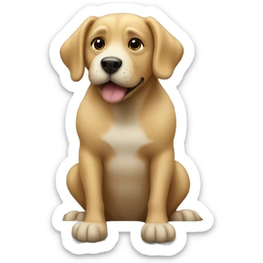 Dog sitting on bus covering its nose  sticker