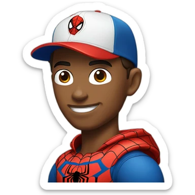 Spiderman with baseball cap sticker