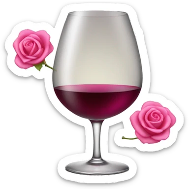 Copa de vino com un lado rosa sticker
