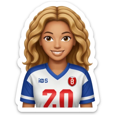 Beyonce in a football jersey  sticker