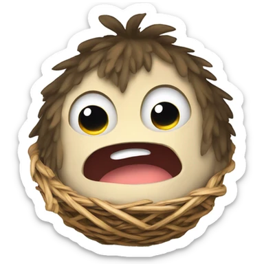 Ein süßer Teufel der in seinem Nest sitzt  sticker