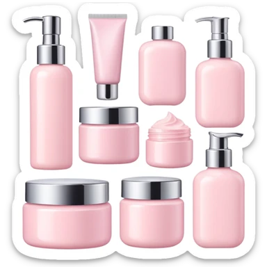 a collection of soft and pink skincare and bright and the color is not too bright sticker