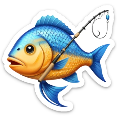 Fish who is fishing  sticker