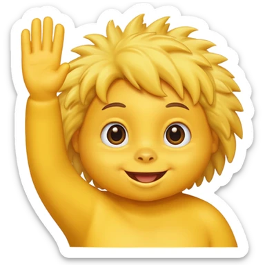 pollito humano saludando sticker