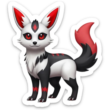 White, black and red Umbreon-Zangoose-fusion (full body) sticker