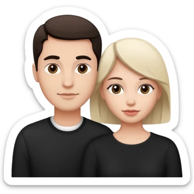 Black and white style couple sticker