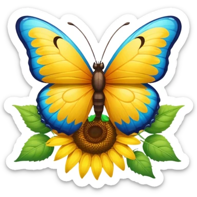 farfalla che ascolta la musica su un girasole  sticker