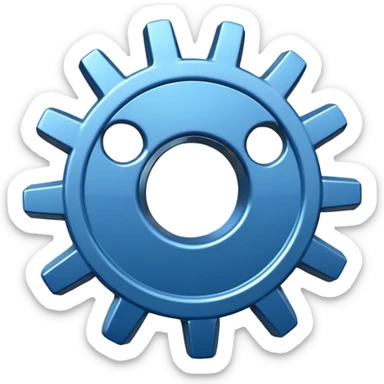 ⚙, make a shape similar to this one, make it blue and make a ✔️ like this inside the blue emoji sticker