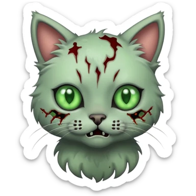 cute zombie cat sticker