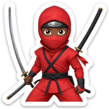 black skin ninja red clothes sticker