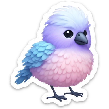 Cotton candy colored bird sticker