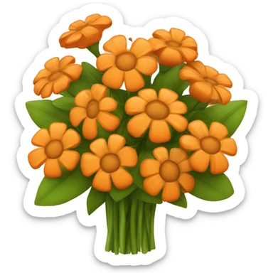 Orange flowers bouquet  sticker