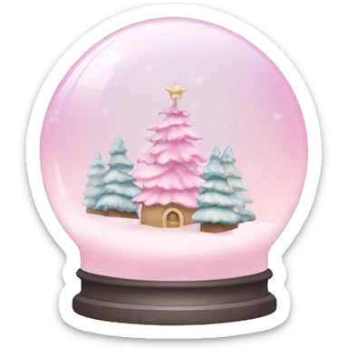 Pastel pink snow globe sticker