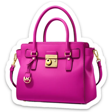 Realistic bright  magenta Michael kors satchel purse. sticker