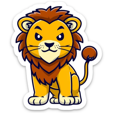 nasty lion looking sideways with mean fierce expression sticker