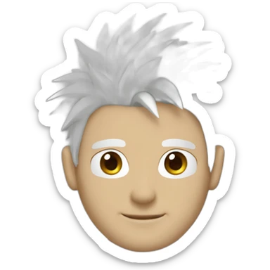 guy tall white spiky hair blue-blinfolded sticker