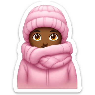 cozy pink winter sticker