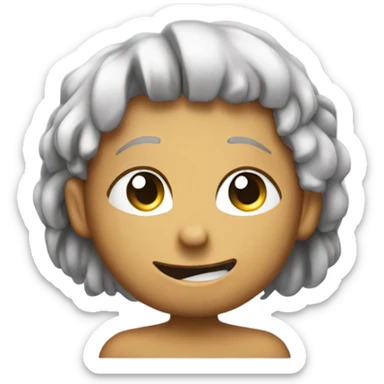 Fingers tucking hair behind one ear with smirk on face  sticker