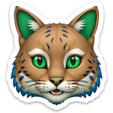 Georgia College and State University Bobcat green and blue mascot emoji copy and paste sticker