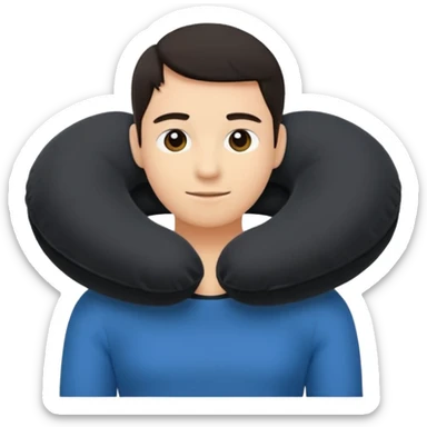 black Travel Neck Pillow sticker