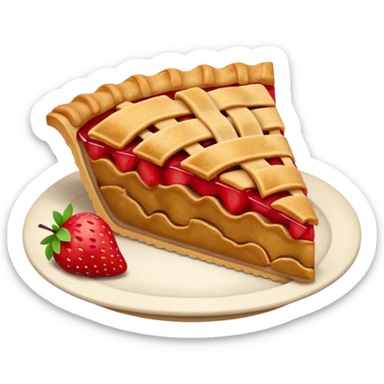 Apple pie emoji with slice strawberry above the cake  sticker