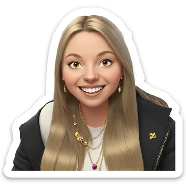 smiling girl with jewelry indoors sticker