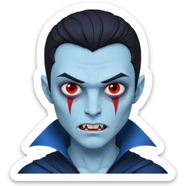 blue skined vampire man sticker